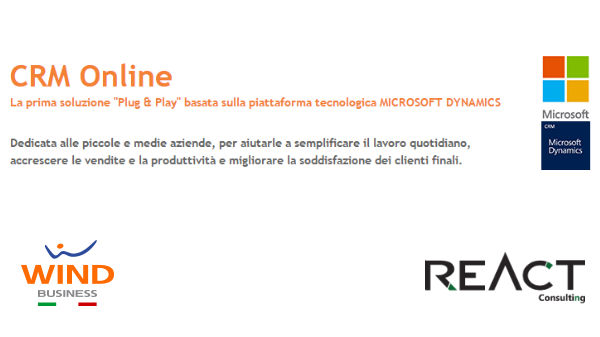 CRM Wind per le PMI sviluppato da React